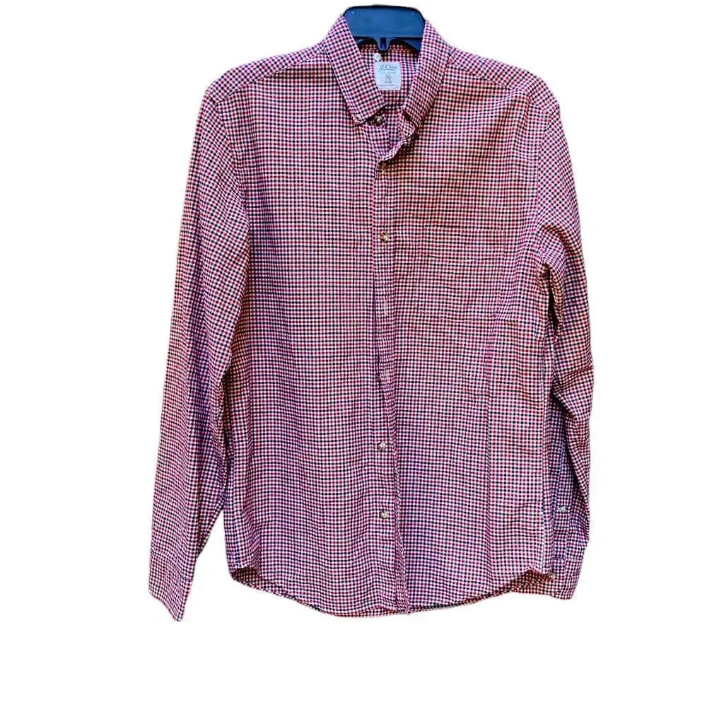 J. Crew Men’s Plaid Shirt Size Medium Slim 100% Cotton
